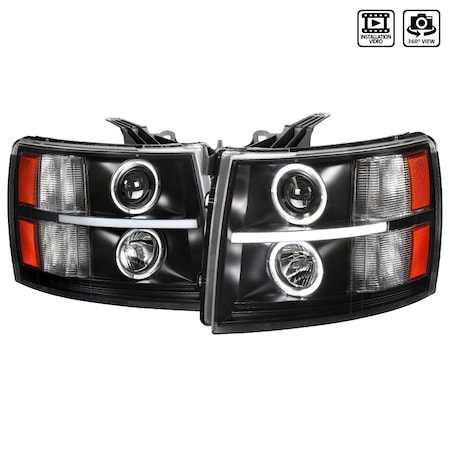 Spec-D Tuning 07-13 Chevy Silverado LED Bar Prjctr Hdlghts- Blk, 2LHP-SIV07JM-V2-RS 2LHP-SIV07JM-V2-RS